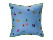 Bacati Valley of Flowers Decorative Pillow 12x12