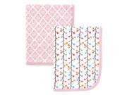 Hudson Baby 2 Pack Swaddle Blankets Pink Budding Branches Print