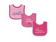 Luvable Friends 3 Pack Drooler Bibs with Waterproof Backing Pink