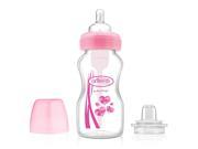 Dr. Brown s 9 Ounce 2 in 1 Wide Neck Transition Bottle Pink