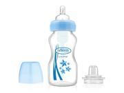 Dr. Brown s 9 Ounce 2 in 1 Wide Neck Transition Bottle Blue