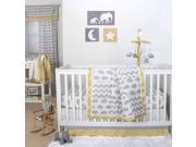 The Peanut Shell Ellie Sunshine Yellow and Grey 5 Piece Crib Bedding Set