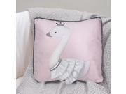 Lambs Ivy Swan Lake Pink Swan Decorative Pillow