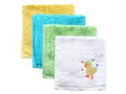 Luvable Friends 4 Pack Super soft Washcloths Yellow Duck
