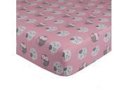 Lolli Living Mod Pink Owl Fitted Sheet
