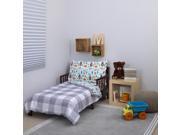 Carter s Woodland Boy 4 Piece Toddler Bedding Set Grey White Turquoise