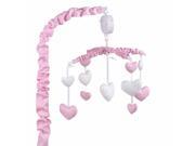 The Peanut Shell Pink Hearts Musical Mobile