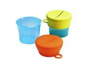 Boon Snug Snack Container Green Yellow and Orange Blue