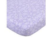 NoJo Mix and Match Lavender and White Butterfly Flowers Crib Sheet