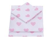 NoJo White and Pink Hearts 3 Piece Toddler Sheet Set