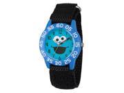 Sesame Street Boy s Cookie Monster Plastic Watch with Black Nylon Strap