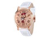 Disney Minnie Mouse Men s Vintage Watch with White Leather Strap