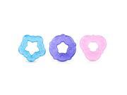 Nuby Kool Soother Geometric Water Teether 3 Pack Pink Purple and Blue