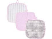 MiracleWare Pink 3 Pack Muslin Baby Washcloths