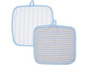 MiracleWare 2 Pack Blue Muslin Baby Washcloths