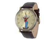 Disney Men s Goofy Vintage Watch Brown Leather Strap