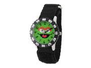 Sesame Street Unisex Oscar the Groun Stainless Steel Watch with Black Nylon