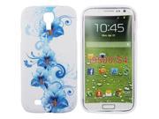 Kit Me Out USA TPU Gel Case Screen Protector with MicroFibre Cleaning Cloth for Samsung Galaxy S4 i9500 Blue Floral