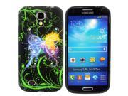 Kit Me Out USA TPU Gel Case Screen Protector with MicroFibre Cleaning Cloth for Samsung Galaxy S4 i9500 Black Graffiti Butterfly