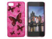Kit Me Out USA Hard Clip on Case Screen Protector with MicroFibre Cleaning Cloth for BlackBerry Z10 Pink Butterflies