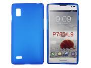 Kit Me Out USA TPU Gel Case Screen Protector with MicroFibre Cleaning Cloth for LG Optimus L9 P760 Blue Frosted Pattern