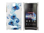 Kit Me Out USA Hard Clip on Case for Sony Xperia E Blue Floral