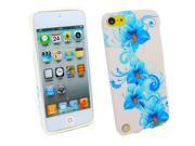 Kit Me Out USA TPU Gel Case for Apple iPod Touch 5 5th Generation Floral Blue