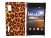 Kit Me Out USA Hard Clip on Case Screen Protector with MicroFibre Cleaning Cloth for LG Optimus L5 E610 Brown Leopard