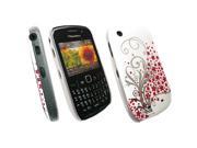 Kit Me Out USA Plastic Clip on Case for BlackBerry 8520 8530 And 9300 9330 3G Red Flowers