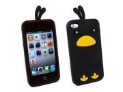 Kit Me Out USA Silicon Skin for Apple iPod Touch 4 4th Generation Black Cute Chicken Design