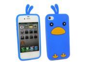Kit Me Out USA Silicon Skin for Apple iPhone 4 4S Blue Cute Chicken Design
