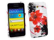 Kit Me Out USA IMD TPU Gel Case for Samsung Galaxy S Advance i9070 White Oriental Flowers