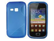 Kit Me Out USA TPU Gel Case for Samsung Galaxy Mini 2 S6500 Blue S Line Wave Pattern