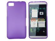 Kit Me Out USA TPU Gel Case for BlackBerry Z10 Purple Frosted Pattern