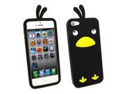 Kit Me Out USA Silicon Skin for Apple iPhone 5 5S Black Cute Chicken Design