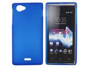 Kit Me Out USA TPU Gel Case for Sony Xperia J Blue Frosted Pattern