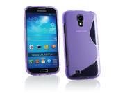 Kit Me Out USA TPU Gel Case for Samsung Galaxy S4 i9500 Purple S Line Wave Pattern