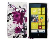Kit Me Out USA TPU Gel Case for Nokia Lumia 520 Purple Bloom