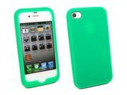 Kit Me Out USA Silicon Skin Screen Protector with MicroFibre Cleaning Cloth for Apple iPhone 4 4S Green