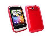 Kit Me Out USA TPU Gel Case Screen Protector with MicroFibre Cleaning Cloth for HTC Wildfire S G13 Red Frosted Pattern