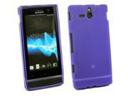 Kit Me Out USA TPU Gel Case for Sony Xperia U Purple Frosted Pattern