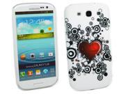 Kit Me Out USA Plastic Clip on Case Screen Protector with MicroFibre Cleaning Cloth for Samsung Galaxy S3 III i9300 Tattoo Heart
