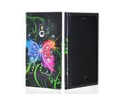 Kit Me Out USA Hard Clip on Case for Nokia Lumia 800 Black Graffiti Butterfly