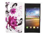 Kit Me Out USA Hard Clip on Case for LG Optimus L5 E610 Purple Bloom