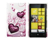 Kit Me Out USA Hard Clip on Case for Nokia Lumia 520 Purple Hearts