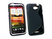 Kit Me Out USA TPU Gel Case for HTC One X S720e HTC One X Plus Black S Wave Pattern