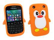 Kit Me Out USA Silicon Skin for BlackBerry 9320 Curve 3G Orange White Cute Penguin Design