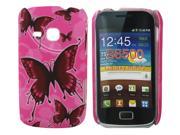 Kit Me Out USA Hard Clip on Case for Samsung Galaxy Mini 2 S6500 Pink Butterflies
