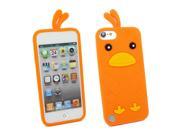 Kit Me Out USA Silicon Skin Screen Protector with MicroFibre Cleaning Cloth for Apple iPod Touch 5 5th Generation Orange Cute Chicken Design