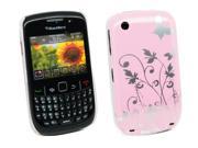 Kit Me Out USA Hard Clip on Case for BlackBerry 8520 9300 Curve 3G Super Slim Baby Pink Flowers